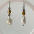 HEALING CRYSTAL & STERLING SILVER SOLAR PLEXUS CHAKRA EARRINGS WITH BAROQUE PEARLS