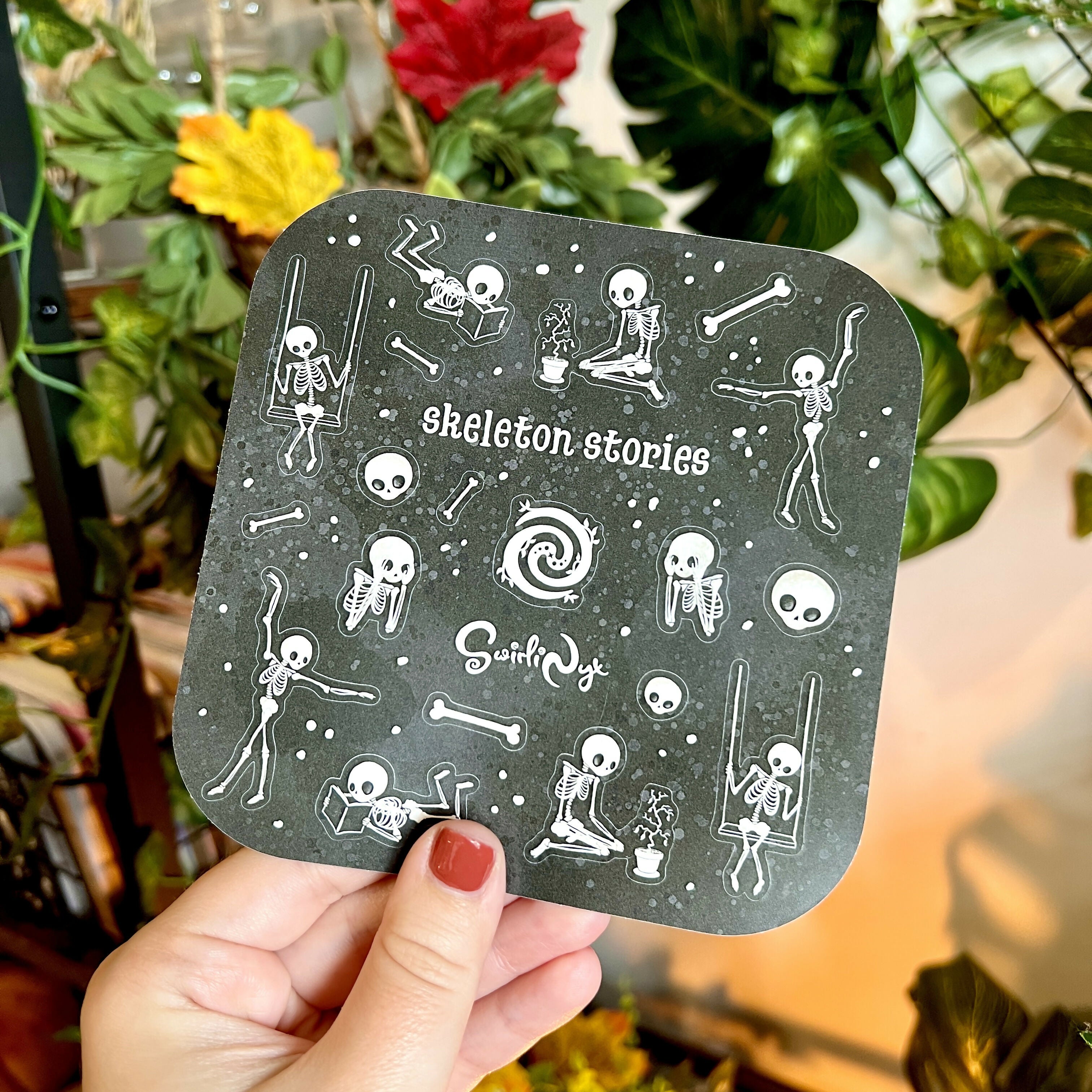Skeleton Stories White Sticker Sheet