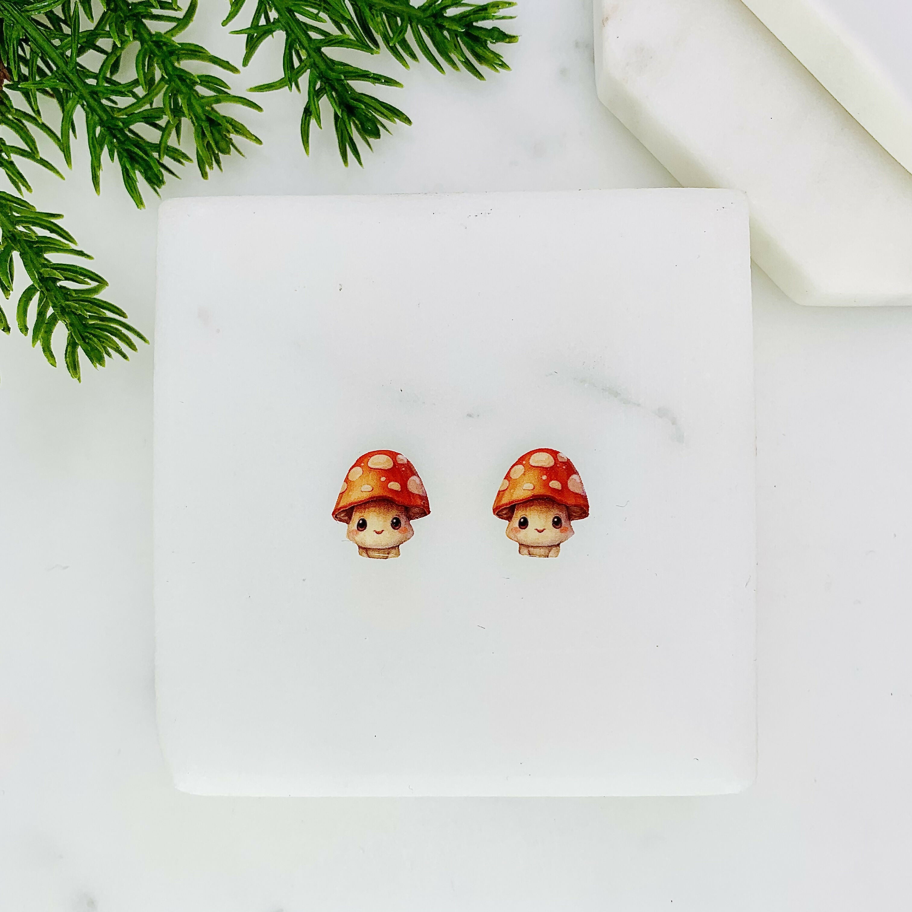 Happy Mushroom/Toadstool Stud Earrings.