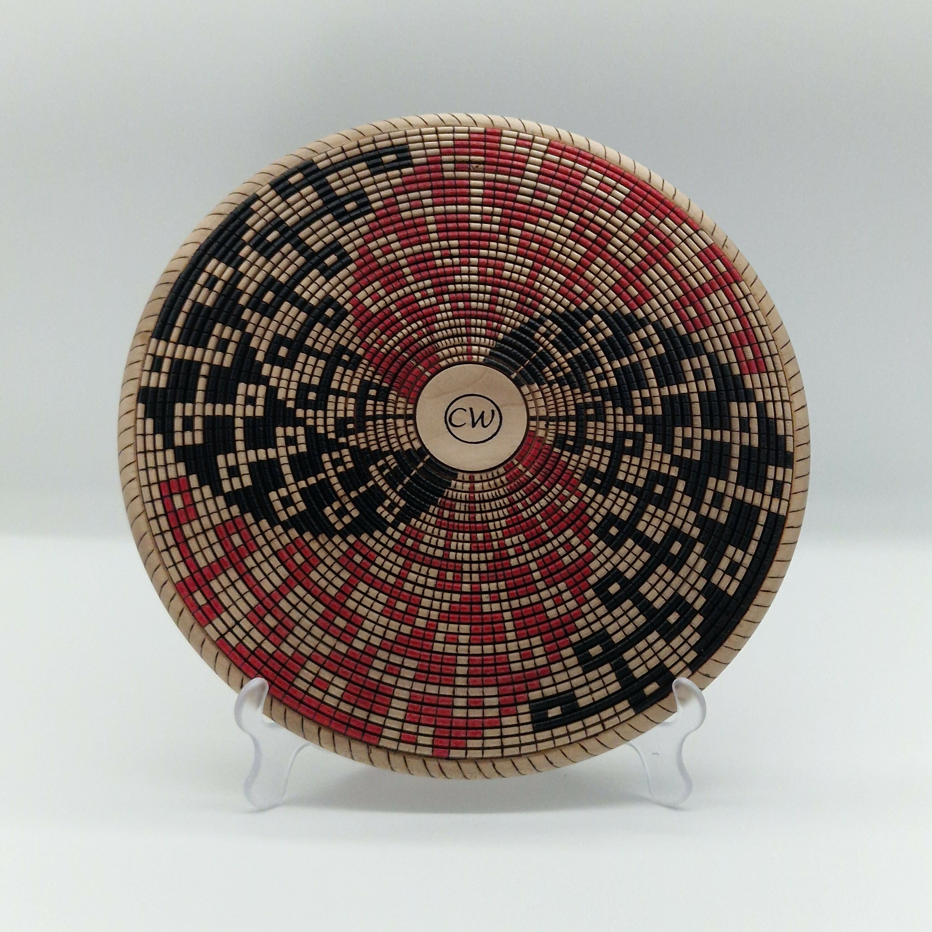 Hand Turned Basket Illusion Bowl made from Sycamore Wood
