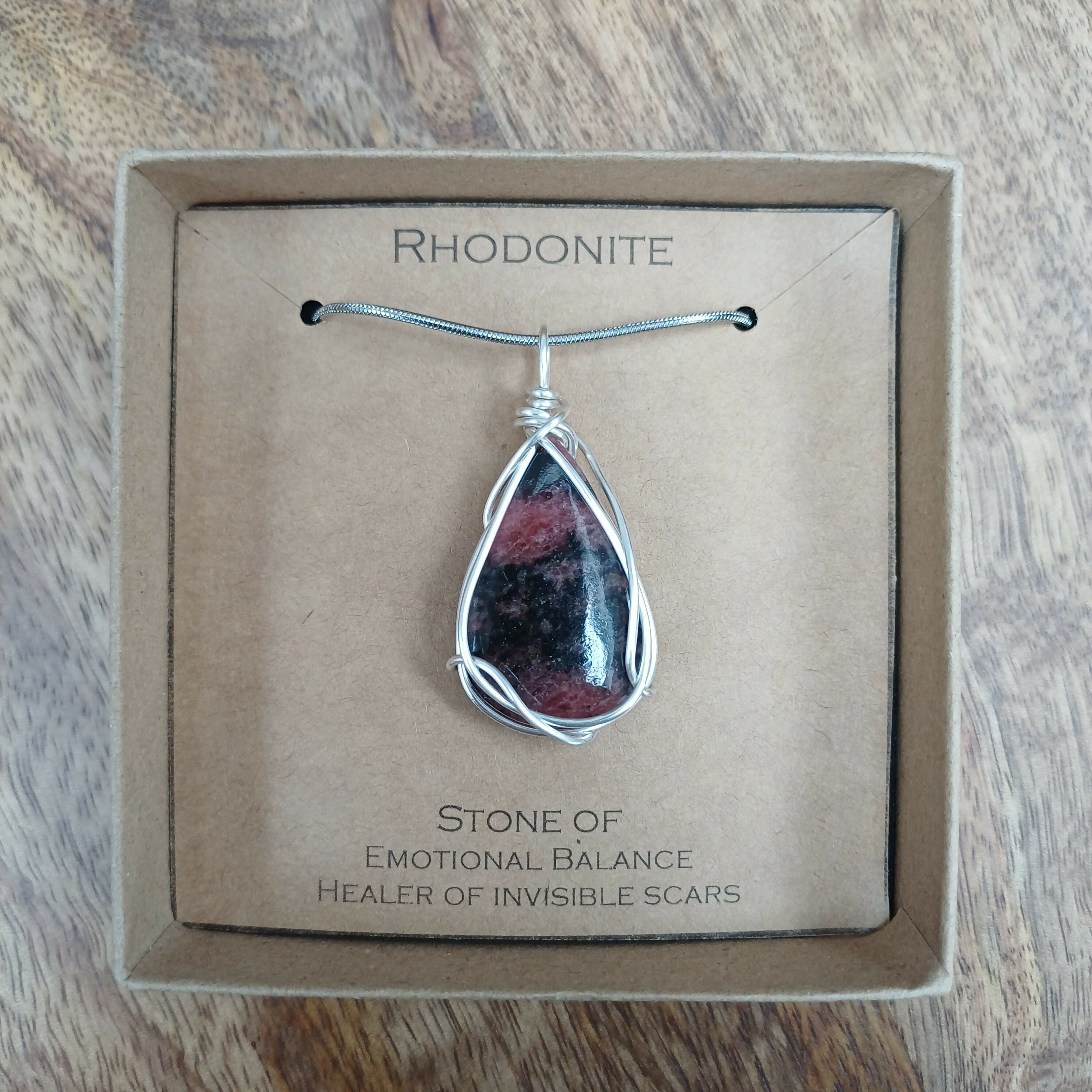 Rhodonite Wire Wrapped Pendant