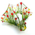 Handmade Handkerchief Tea Light Holder With Red, Orange & Yellow Flowers