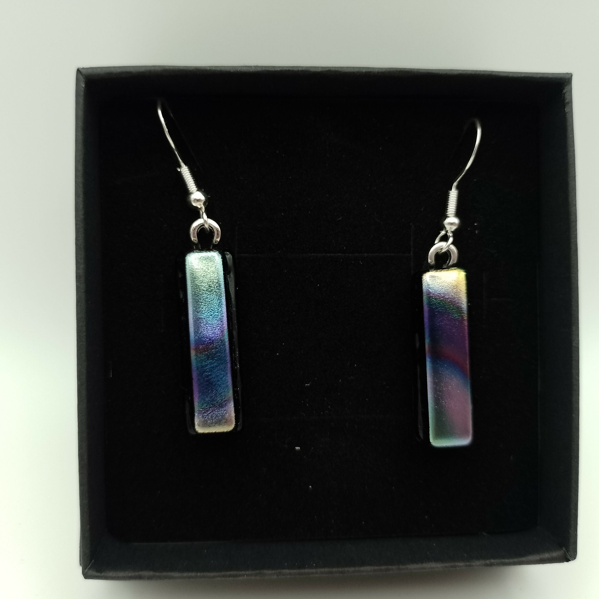 Fused Glass Dichroic Earrings