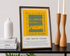 Leeds Rhinos Art Print BRING ON THE RHINOS LYRICS Design in Amber