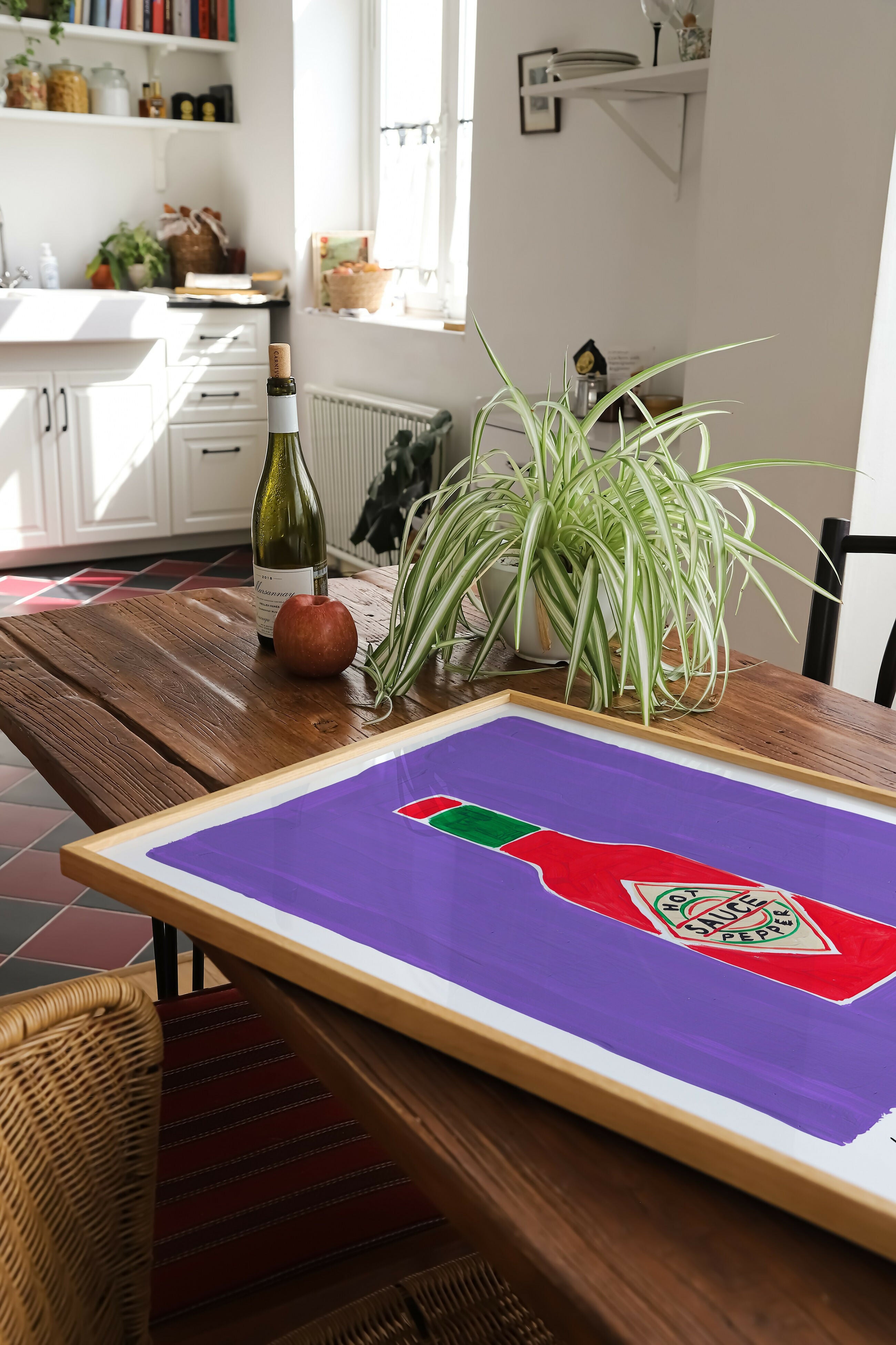 Hot Sauce Hand Painted Art Print