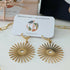 Gold Sunburst Earrings on Gold Plated Huggie