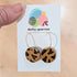 Brown Leopard Print Circle Hoop Handmade Polymer Clay Earrings