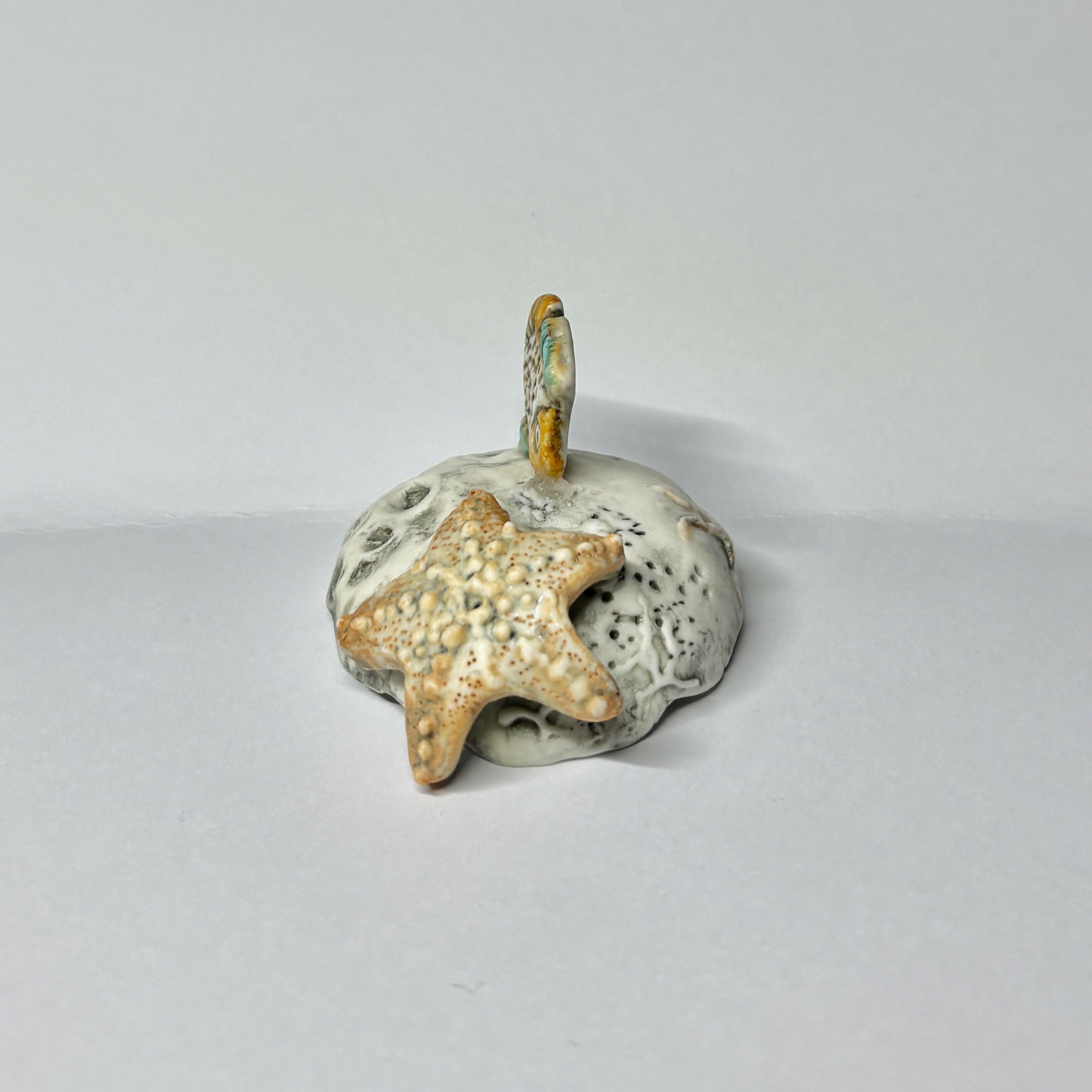 Porcelain Fish and Starfish Sculpture