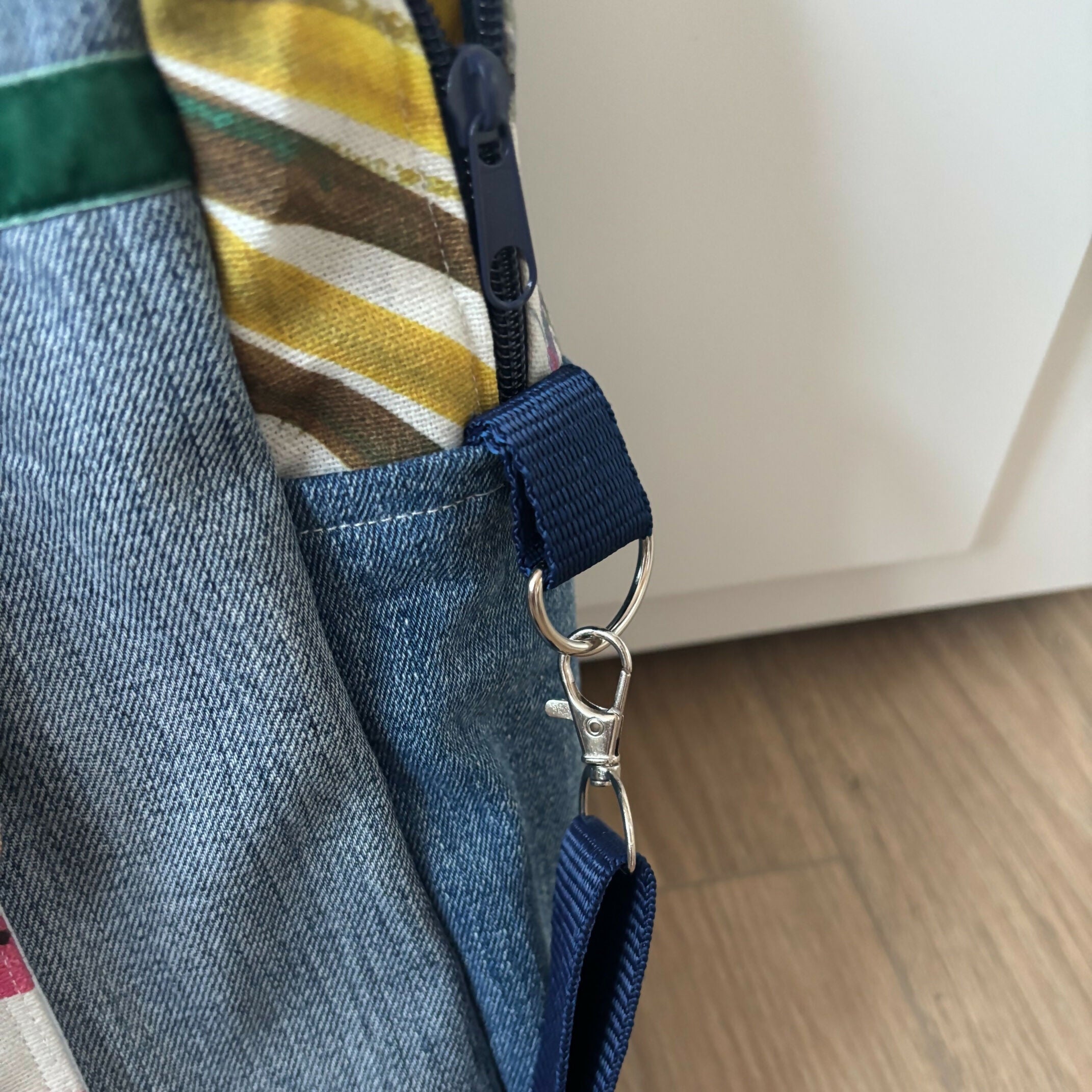 Unique Large Laptop Bag Case Made From Upcycled Jeans With Adjustable strap