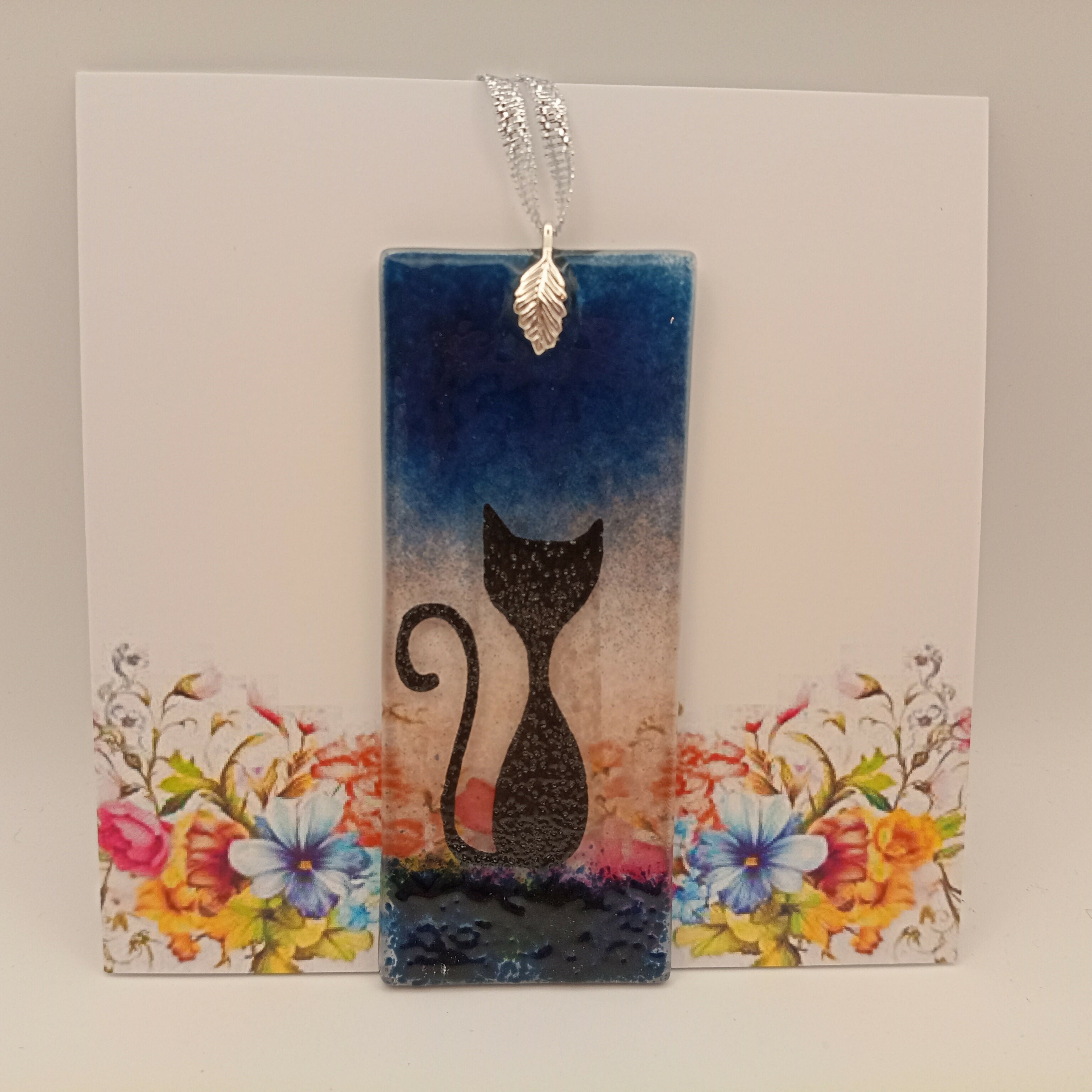 Fused Glass Cat Card