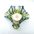 Handmade Handkerchief Tea Light Holder With Blue & Green Flowers