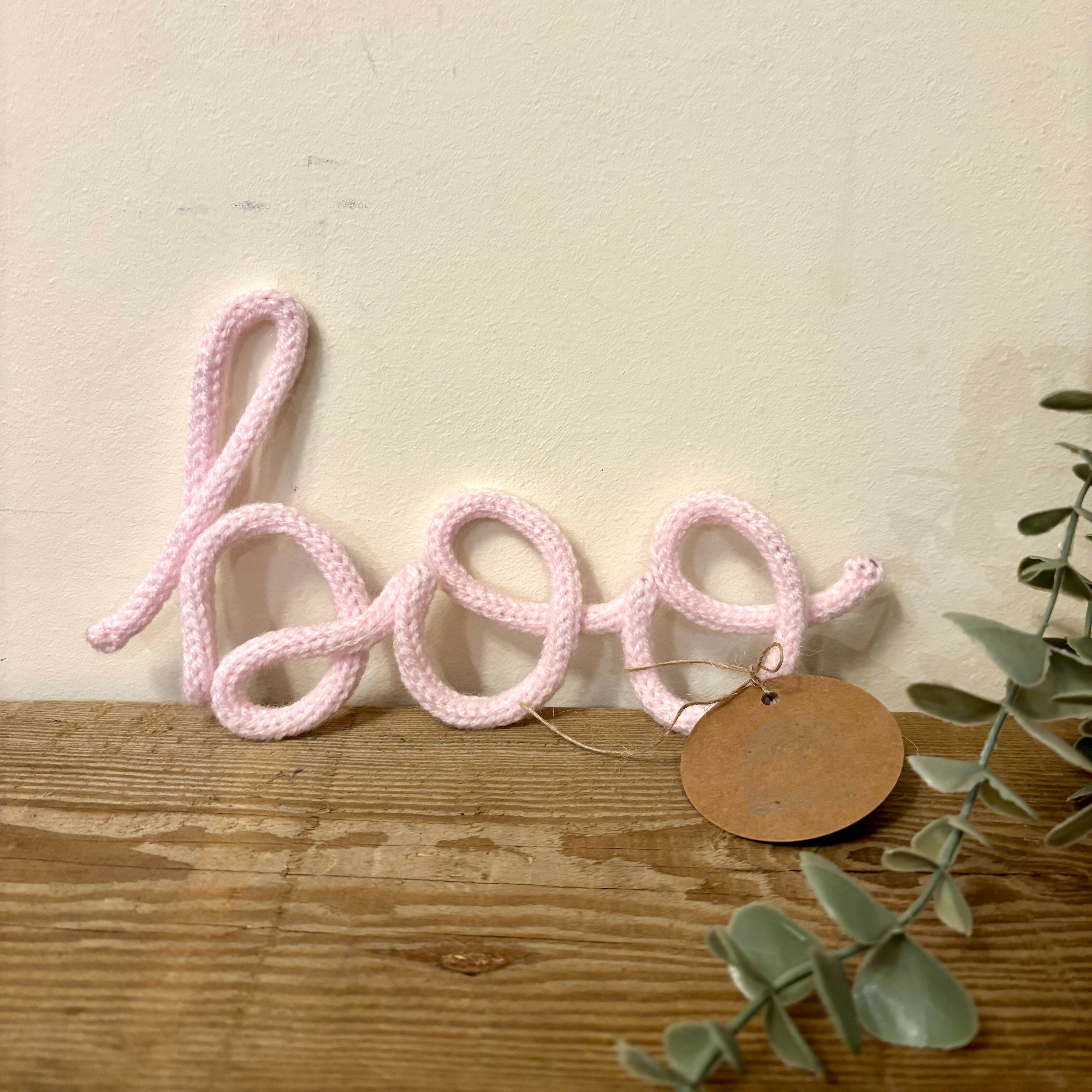Woolly Wire Boo Halloween Decoration