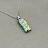 Yellow & Pink Bubble Dichroic Fused Glass Pendant with Silver Plated Chain - Handmade by Jade Tapson Glass.