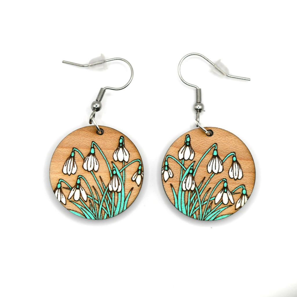 Snowdrops Dangle Earrings (Maple)