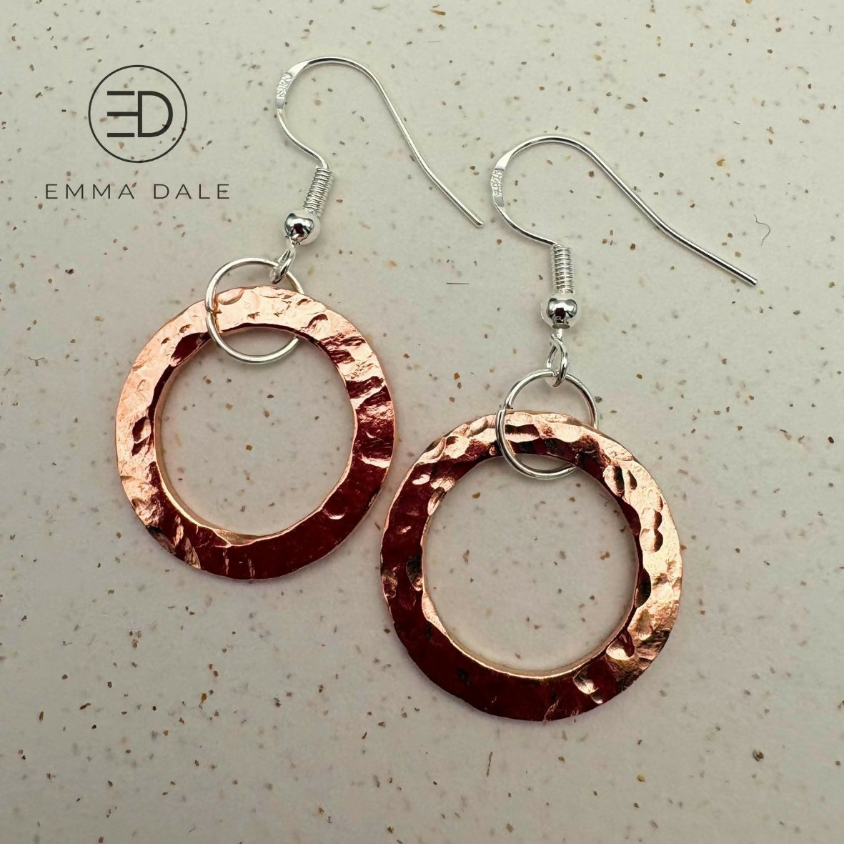 Hand-Hammered Copper Circle Earrings