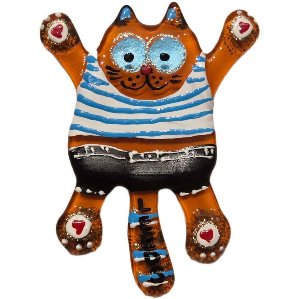 Marshmallow Glass Cat Magnet Assorted | Leeds Souvenir