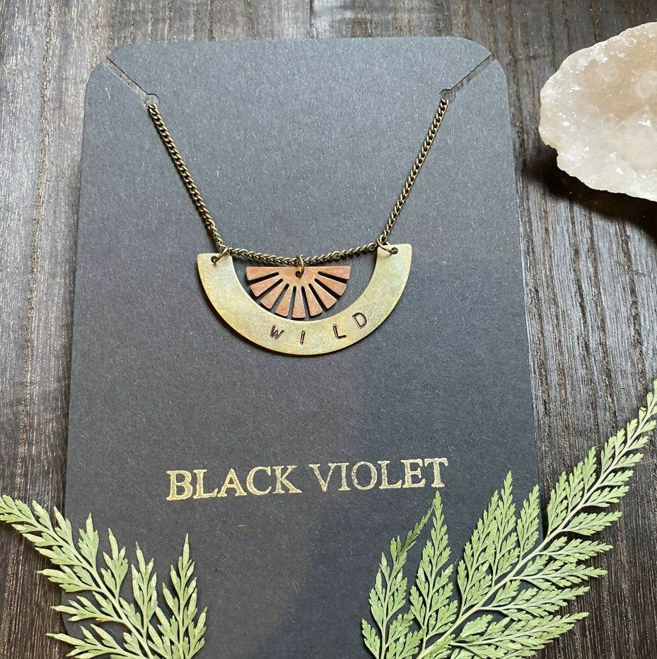 BRASS HAND-STAMPED WILD CHAIN NECKLACE