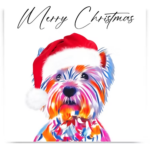 WESTIE DOG CHRISTMAS GREETINGS CARD