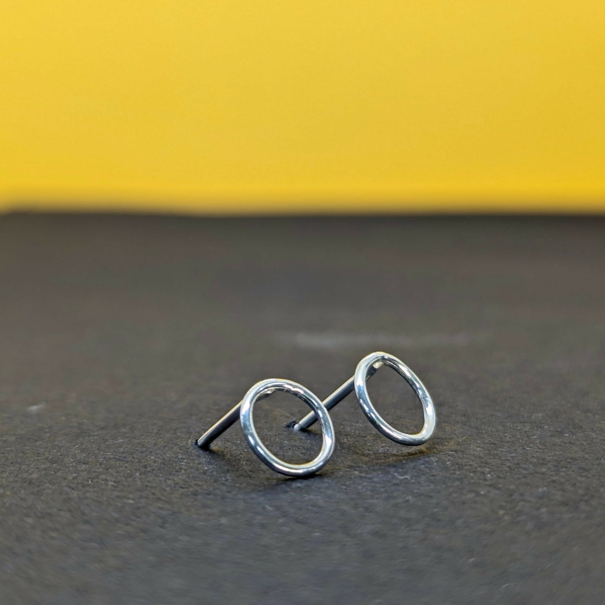 Sterling Silver Tiny Open Circle Stud Earring