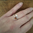 Handmade Adjustable Silver Acorn Ring With Amber, Size L½