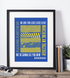 Leeds Utd - Inspired 'MARCHING ON TOGETHER' LYRICS - Art Print - Blue