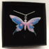 Pink and Blue Enamel Butterfly Pendant