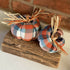 Upcycled Pumpkin Decorations in Orange and Blue Checked Flannel Fabric, Handmade Autumn and Halloween Ornament