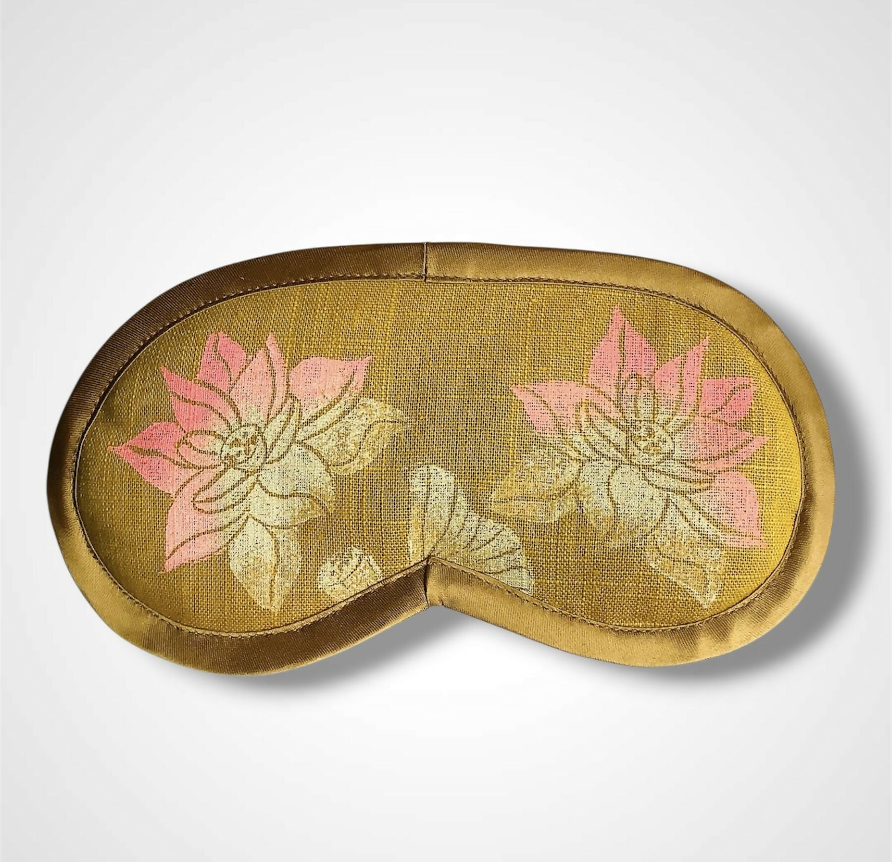 Yellow Lotus Flowers Linen Lavender Infused Eye Mask