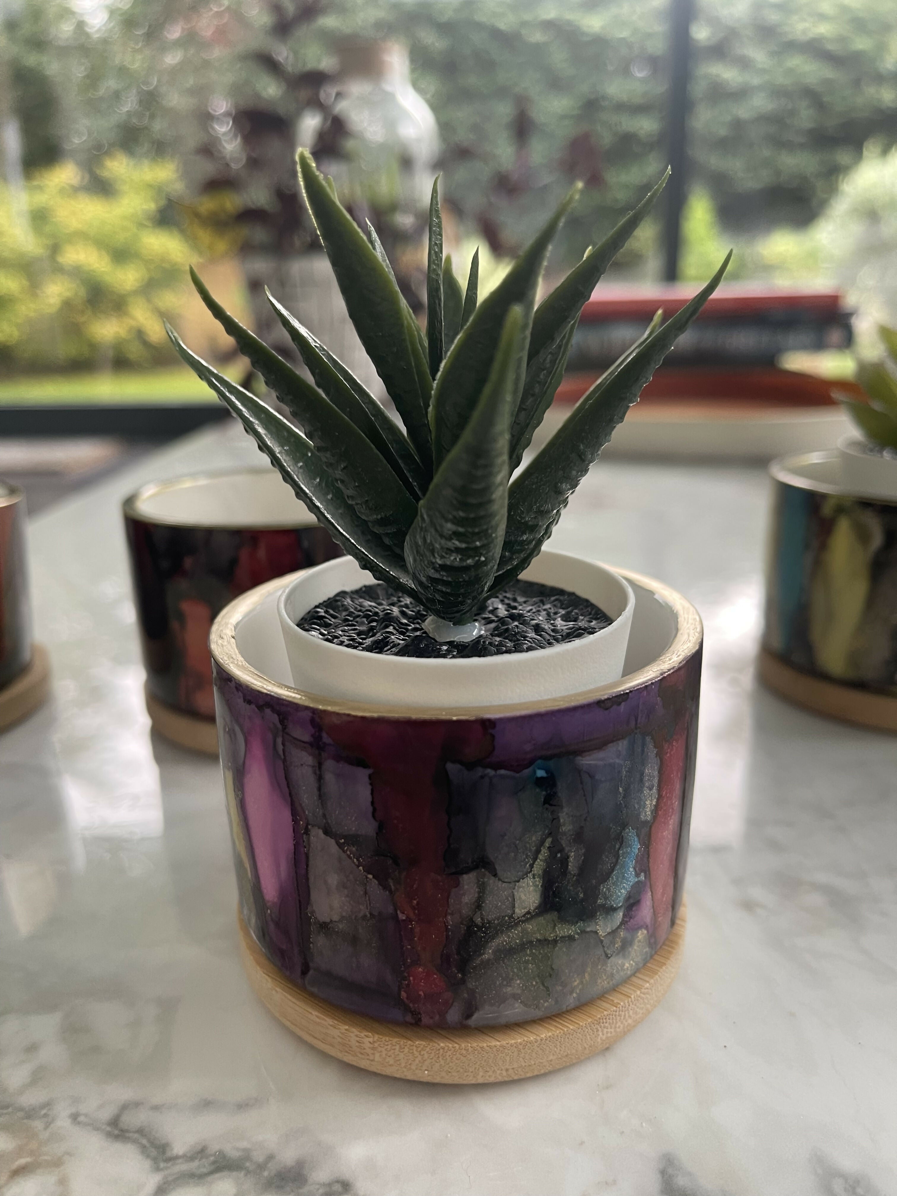 Colourful Hand Painted Ceramic Pots