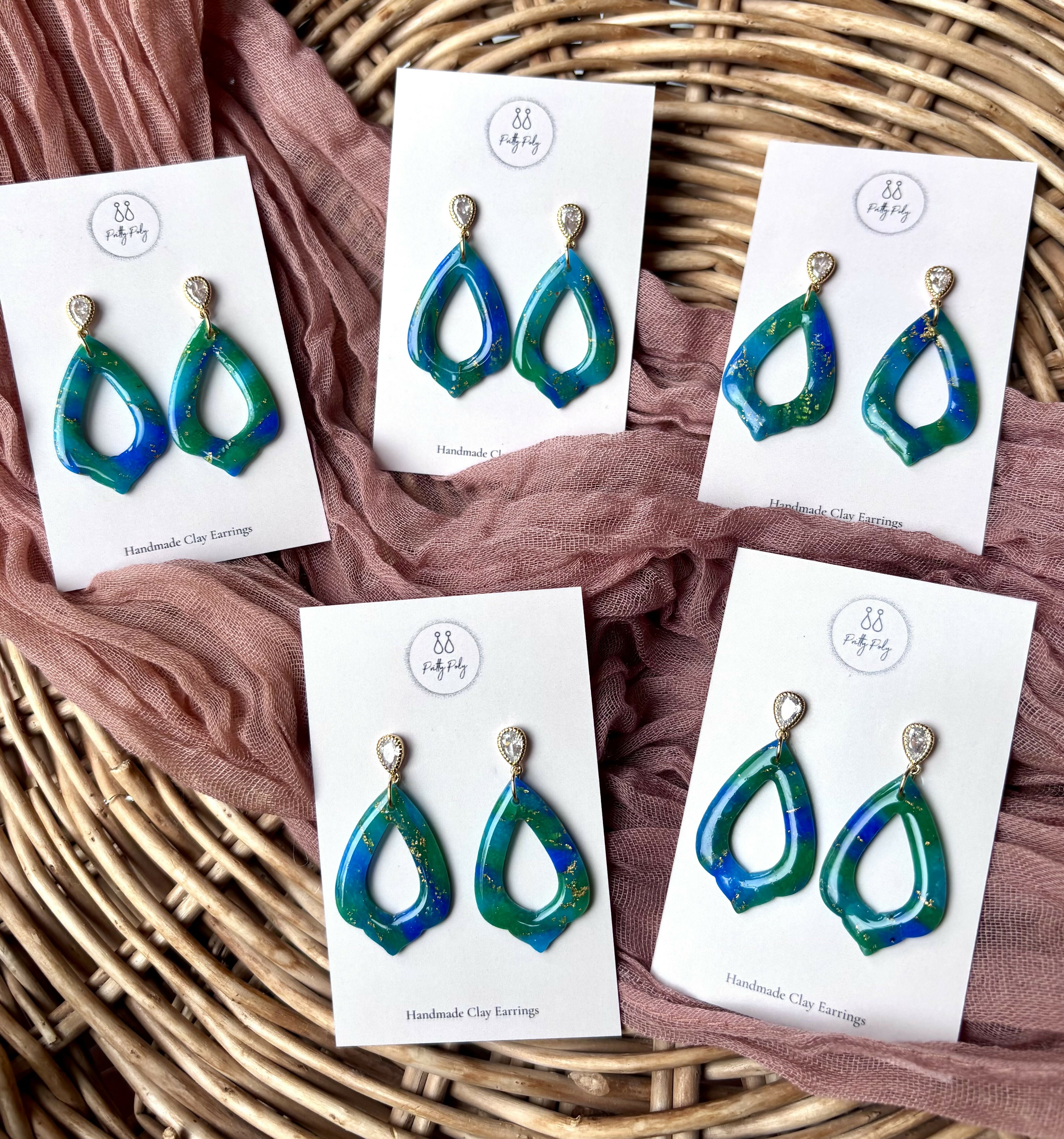 Ocean Dream Collection - Drop Polymer Clay Earrings