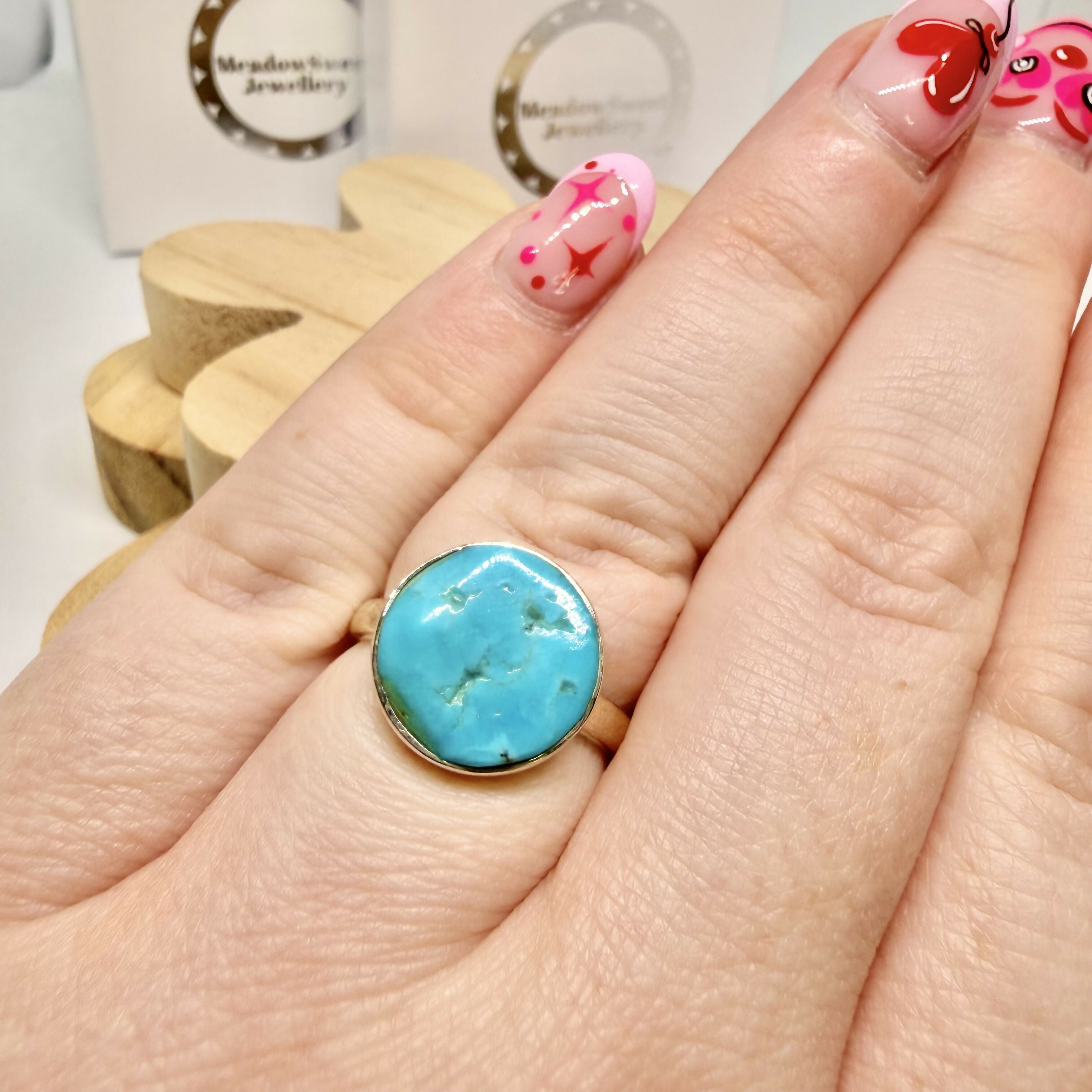 SLEEPING BEAUTY TURQUOISE RING SIZE O