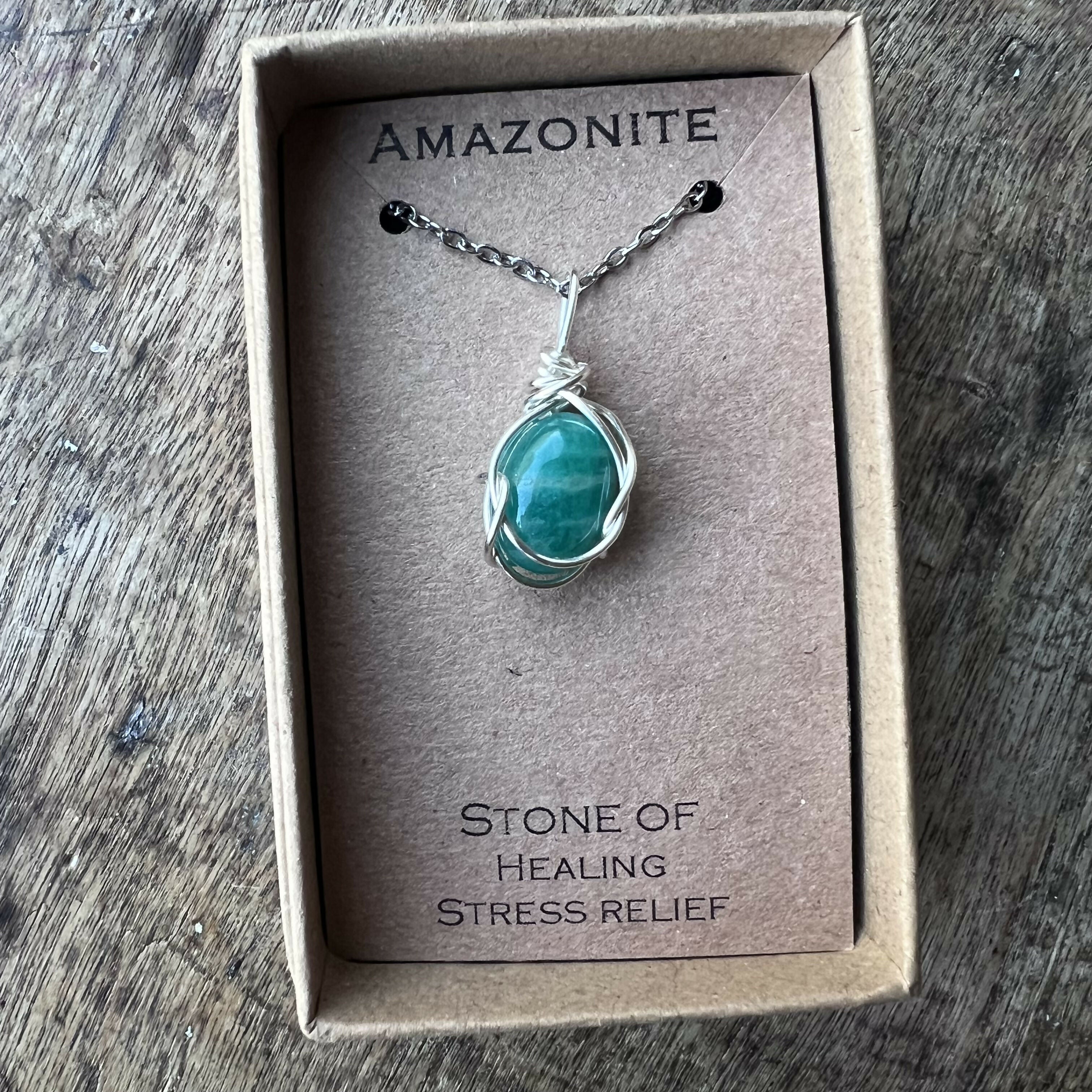 Amazonite Wire Wrapped Pendant
