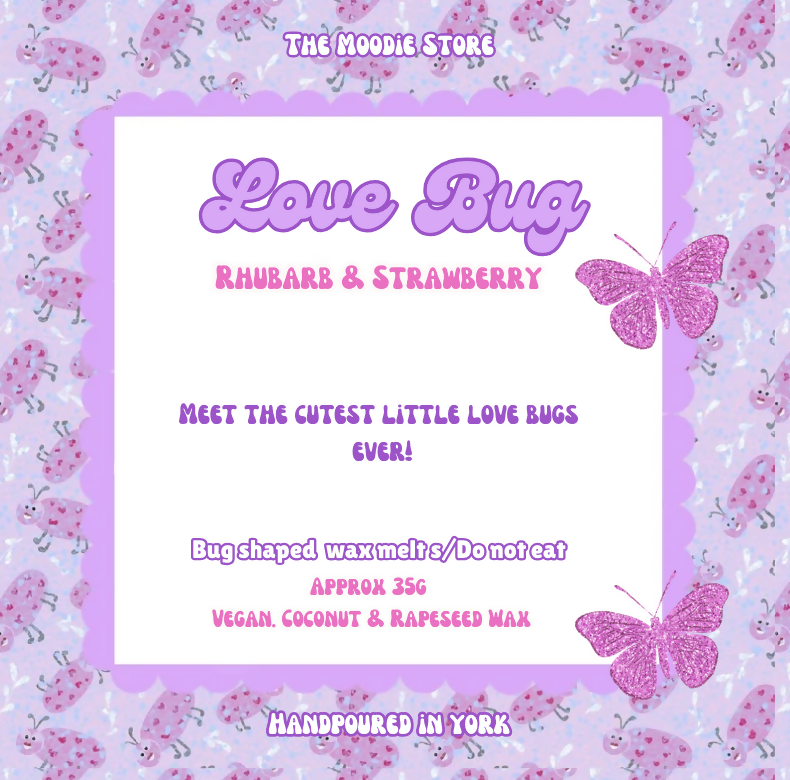 Love Bug - Strawberry & Rhubarb fragranced Wax Melts