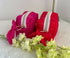Small Quilted Toiletry Bag with Zipper in Red or Pink Colour