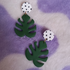 Polymer Clay Monstera Leaf Dangle Earrings