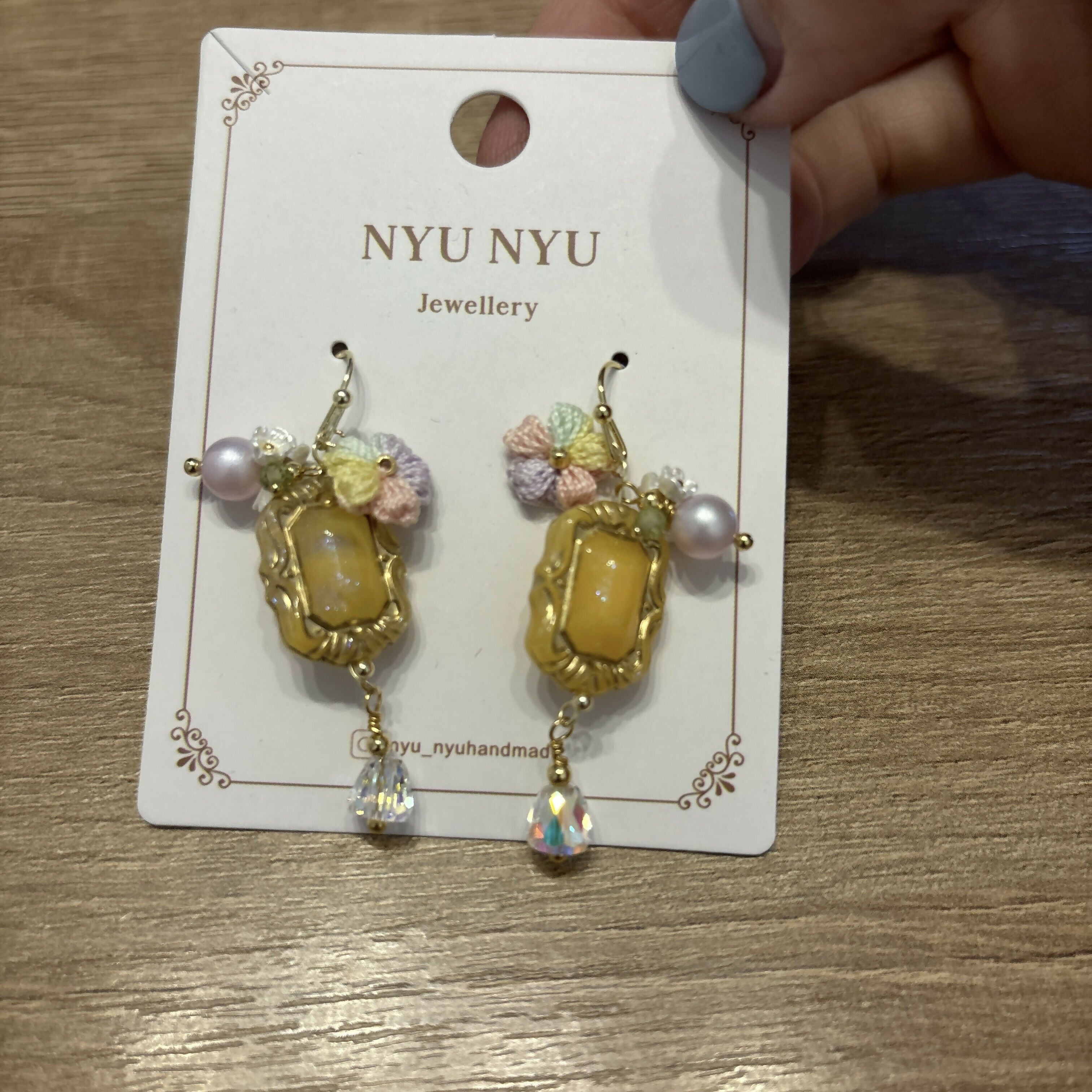 Micro Crochet Flower Dangle Earrings