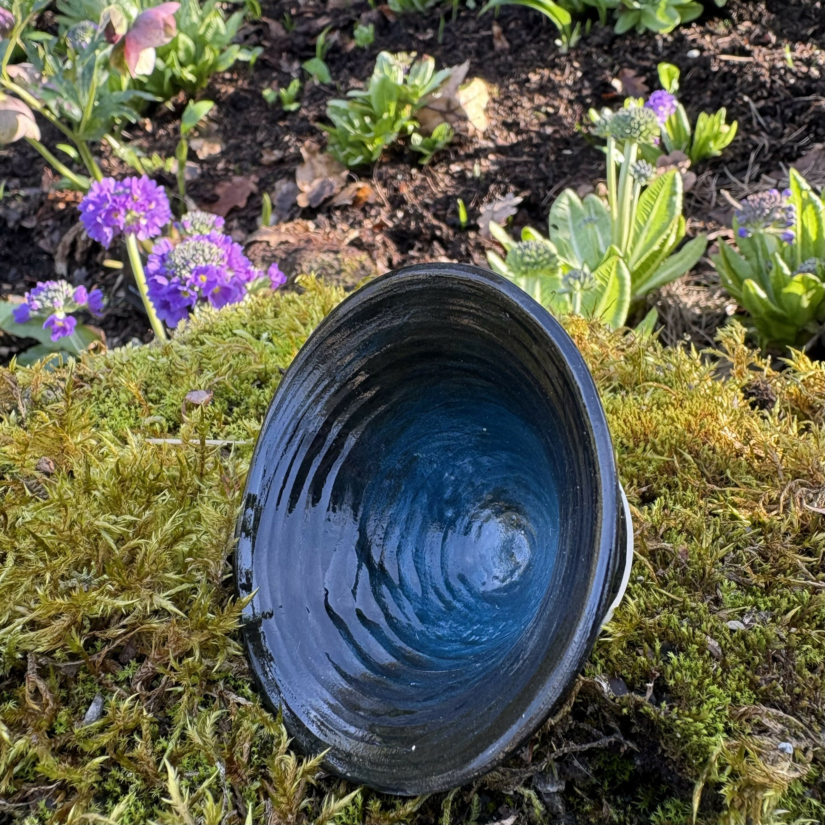 Black and Turquoise Speckled Bowl