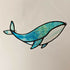 Textured Iridescent Green-Blue Whale Stained Glass Suncatcher