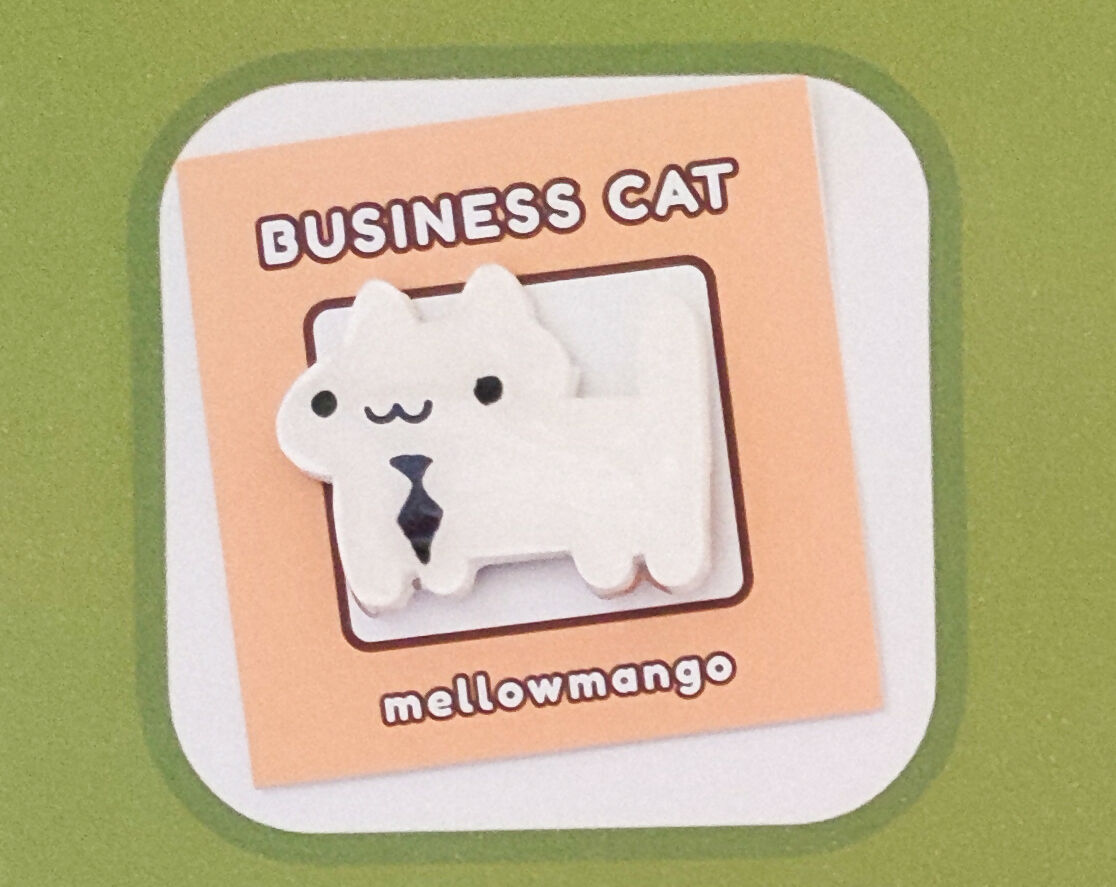 Business Cat Handmade Pin