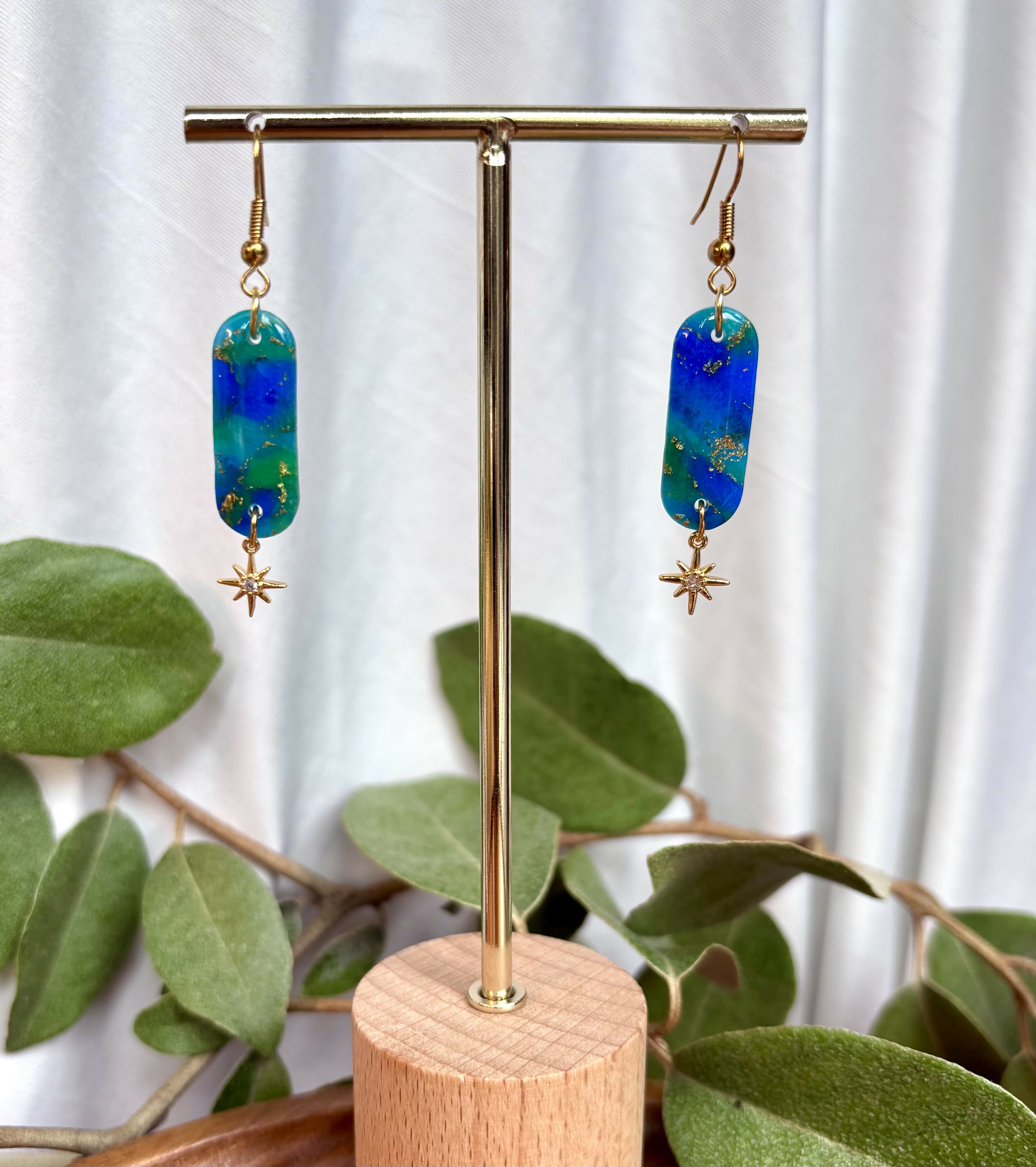 Ocean Dream Collection - Long Star Polymer Clay Earrings