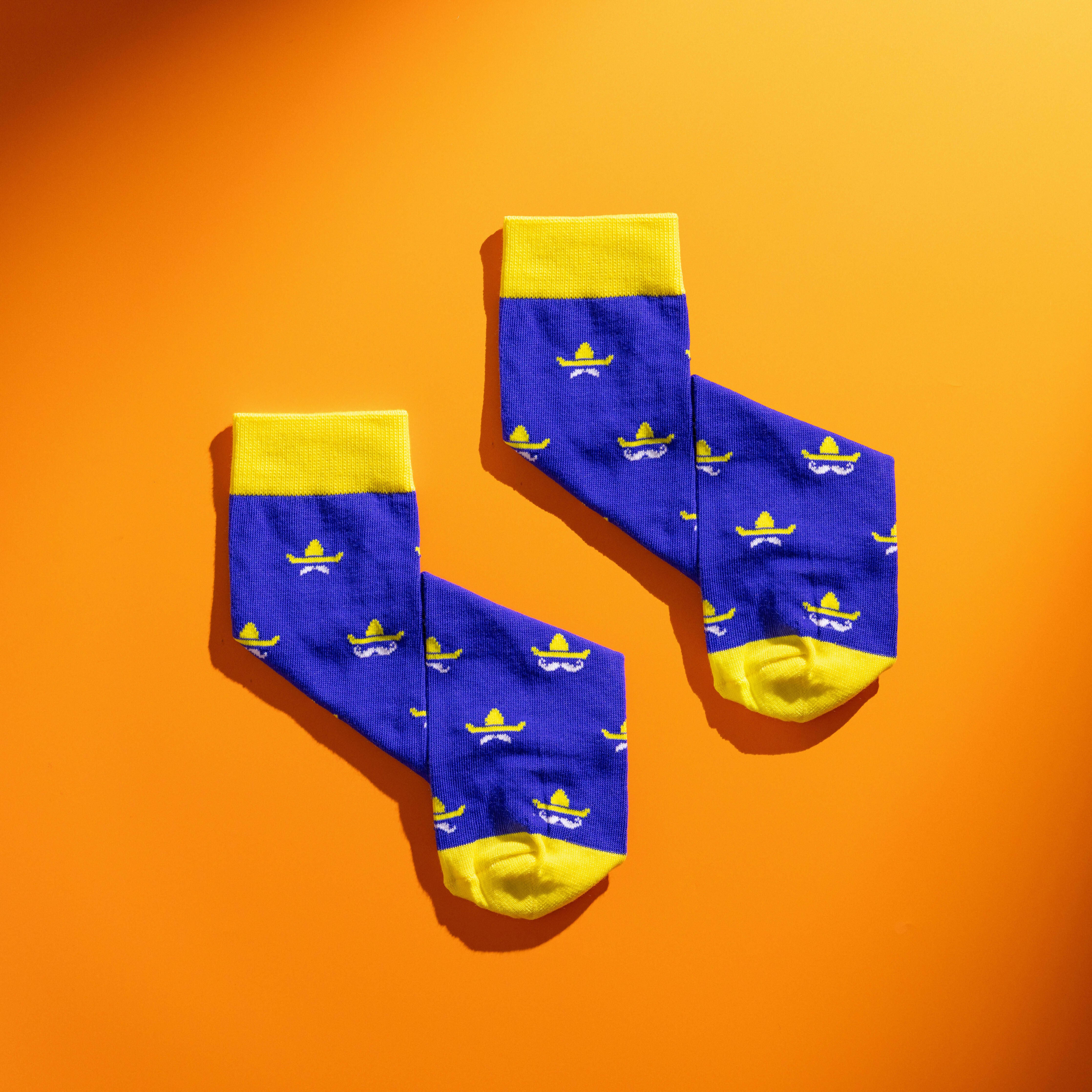 Persona Blue Sombrero Pattern Egyptian Cotton Men's Socks | UK 6.5 - 11