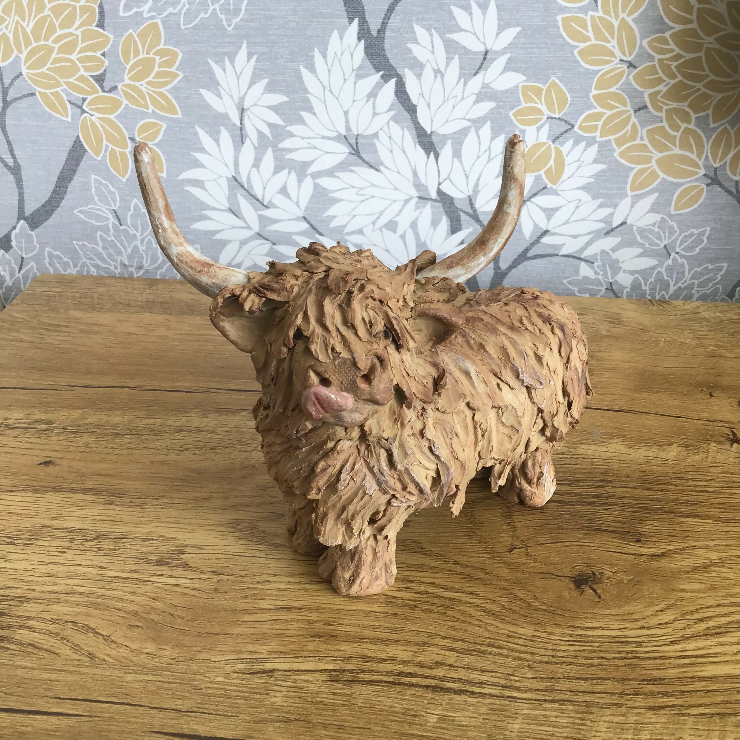 Highland cow sculpture