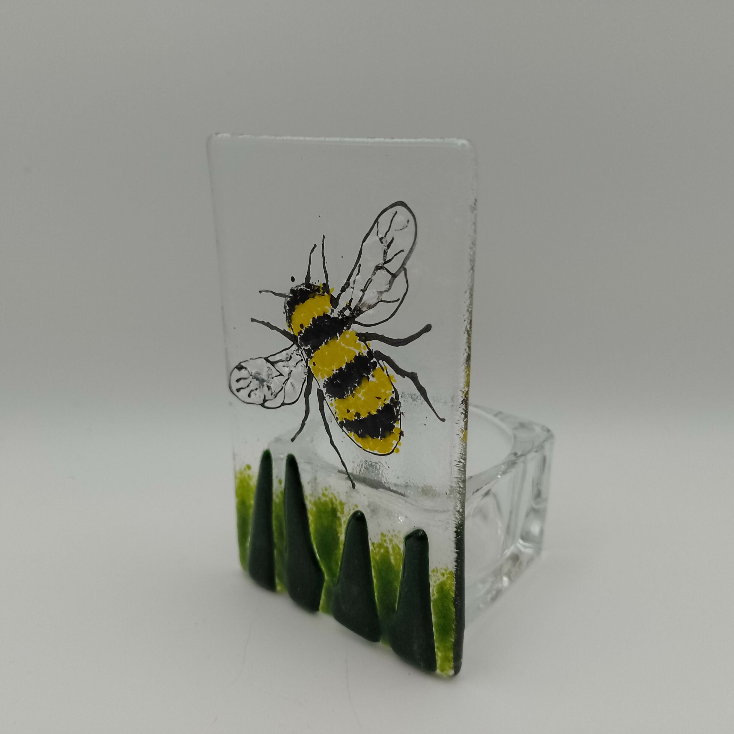 Fused Glass Bee Tealight