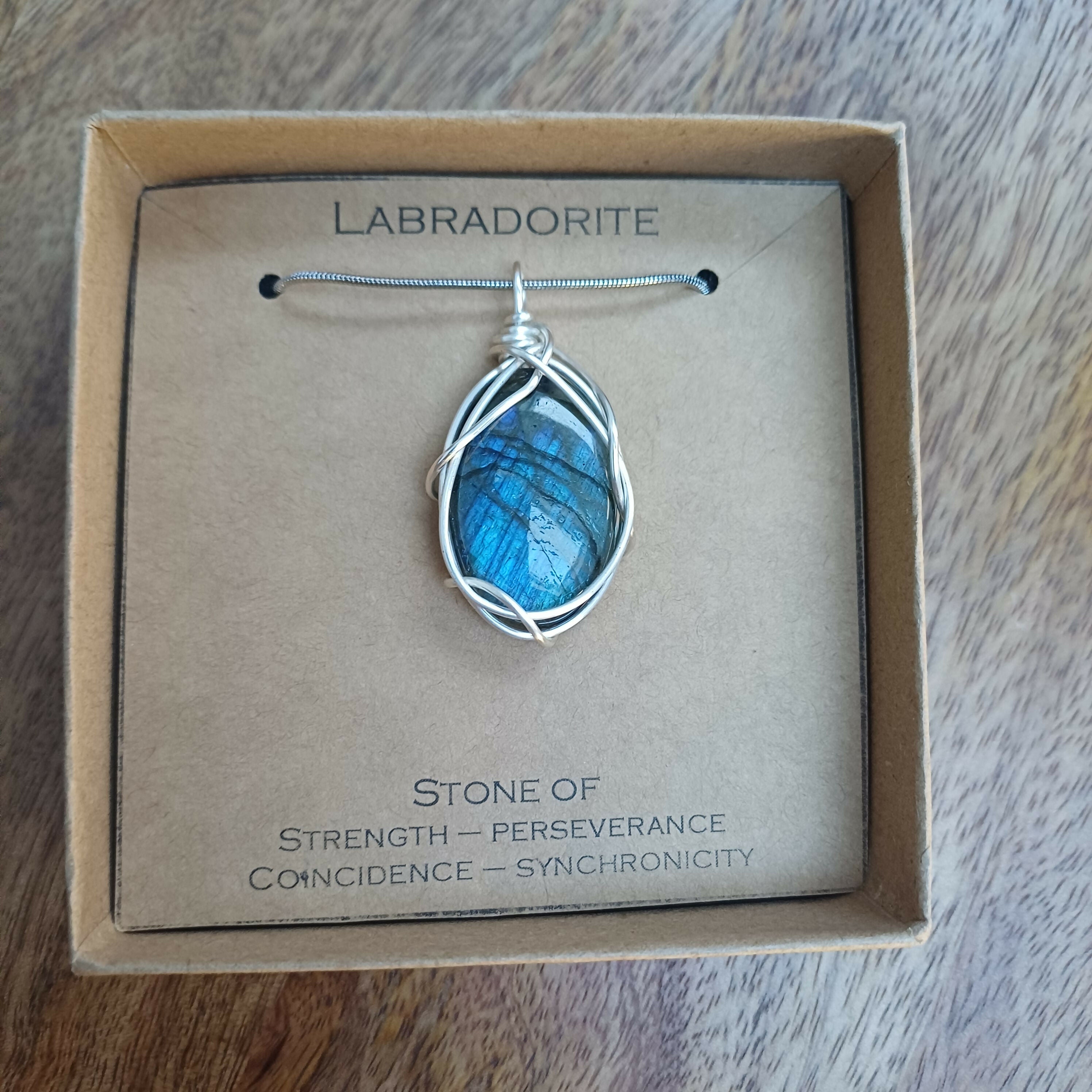 Labradorite Wire Wrapped Pendant