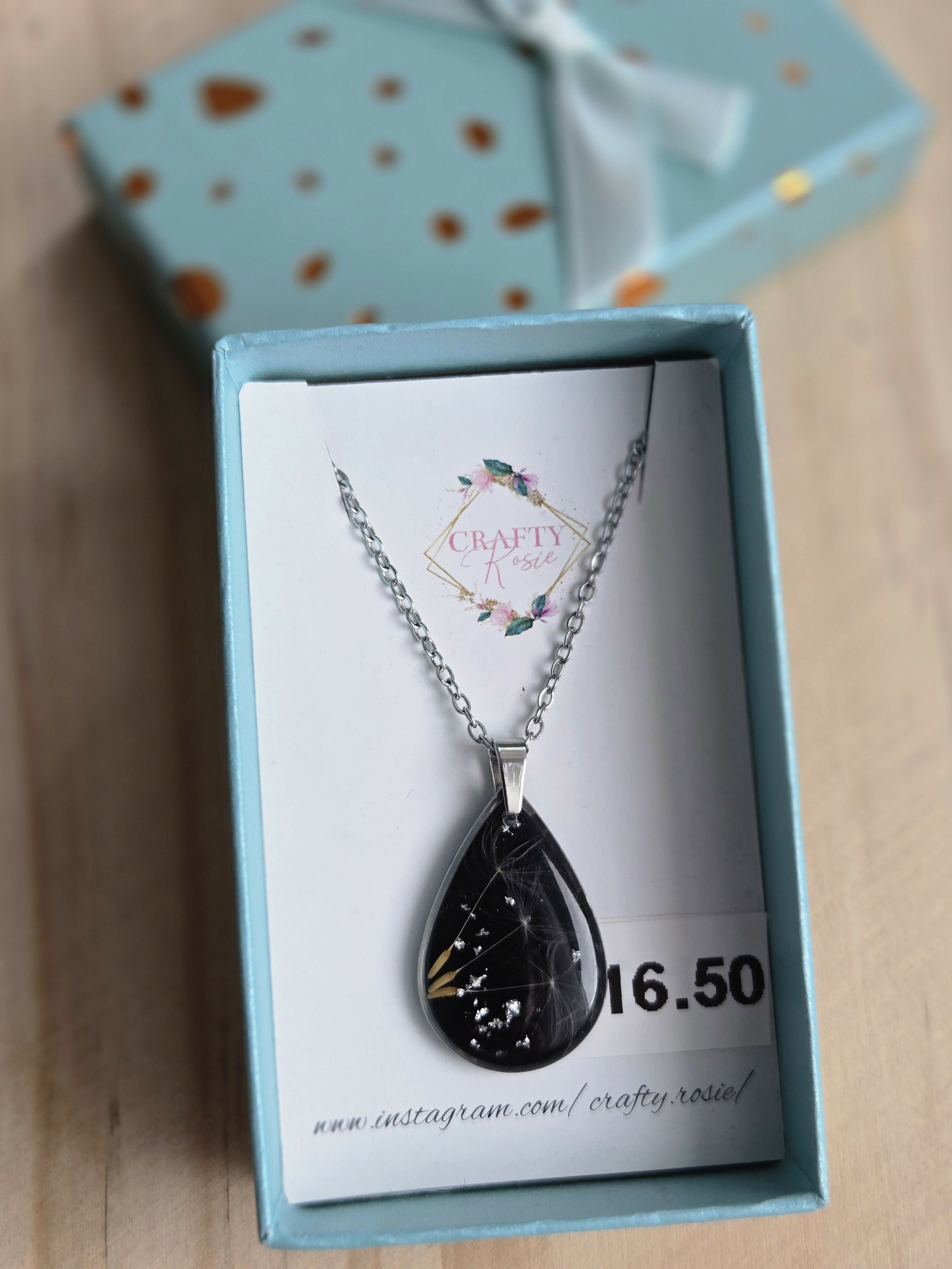 Stainless Steel Real Dandelion Necklace