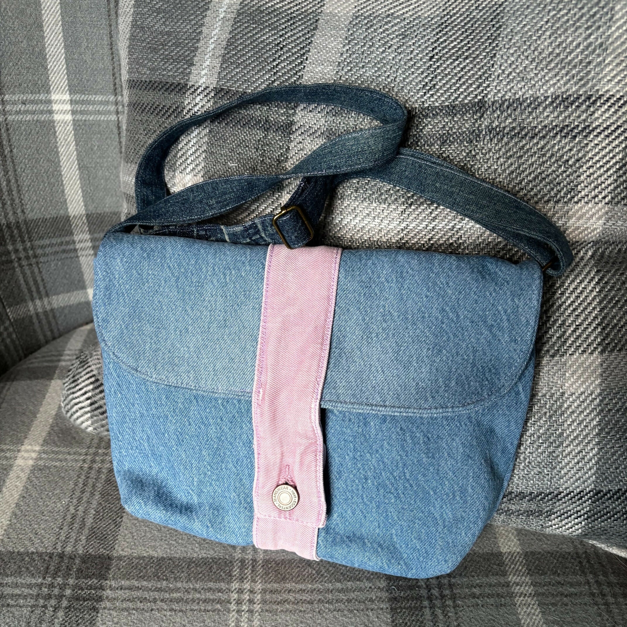 Unique Bag Handbag Made From Upcycled Jeans With Adjustable strap