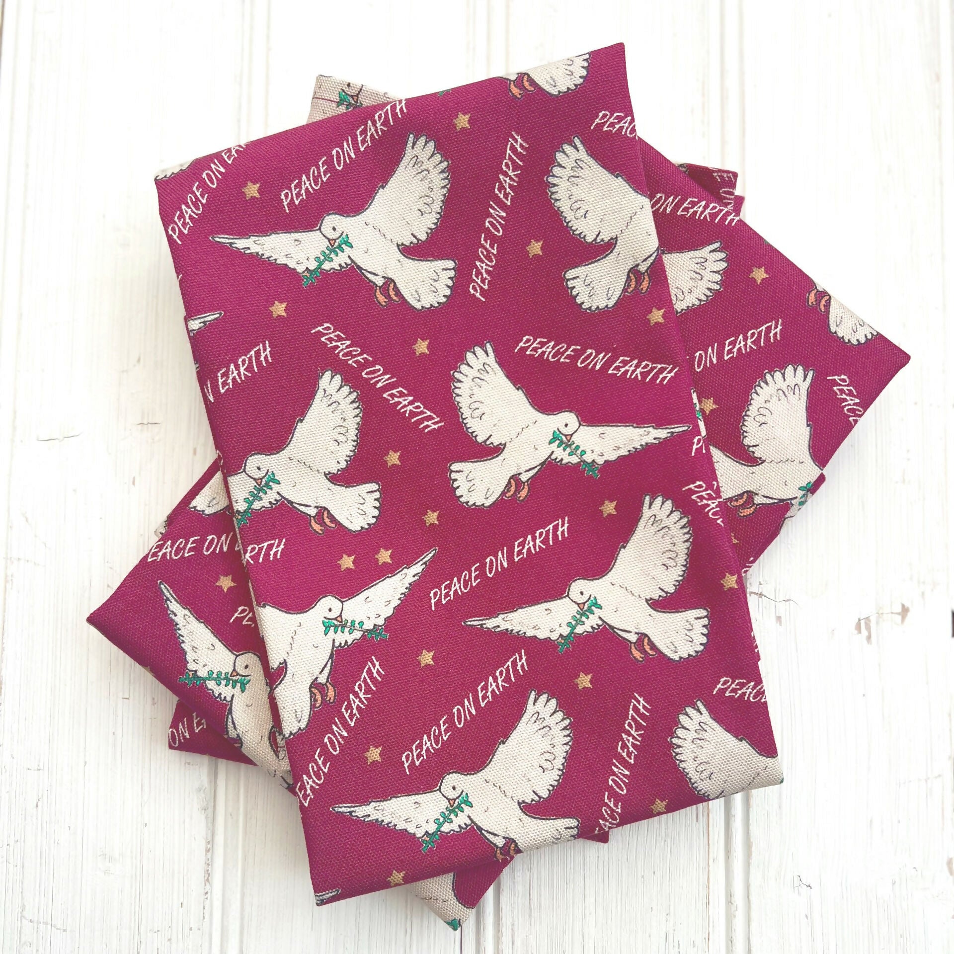 Christmas 'Peace On Earth' Organic Cotton Tea Towel