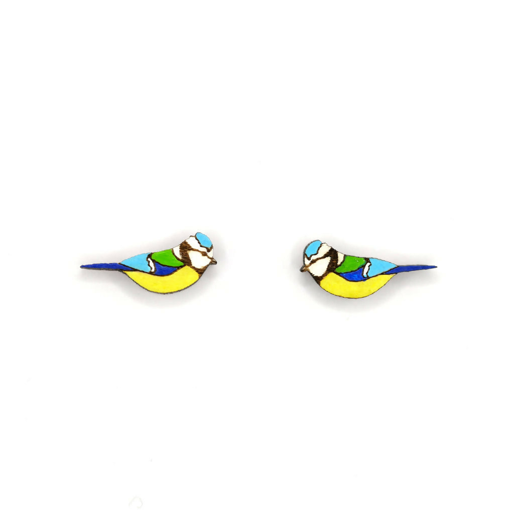 Blue Tit Stud Earrings