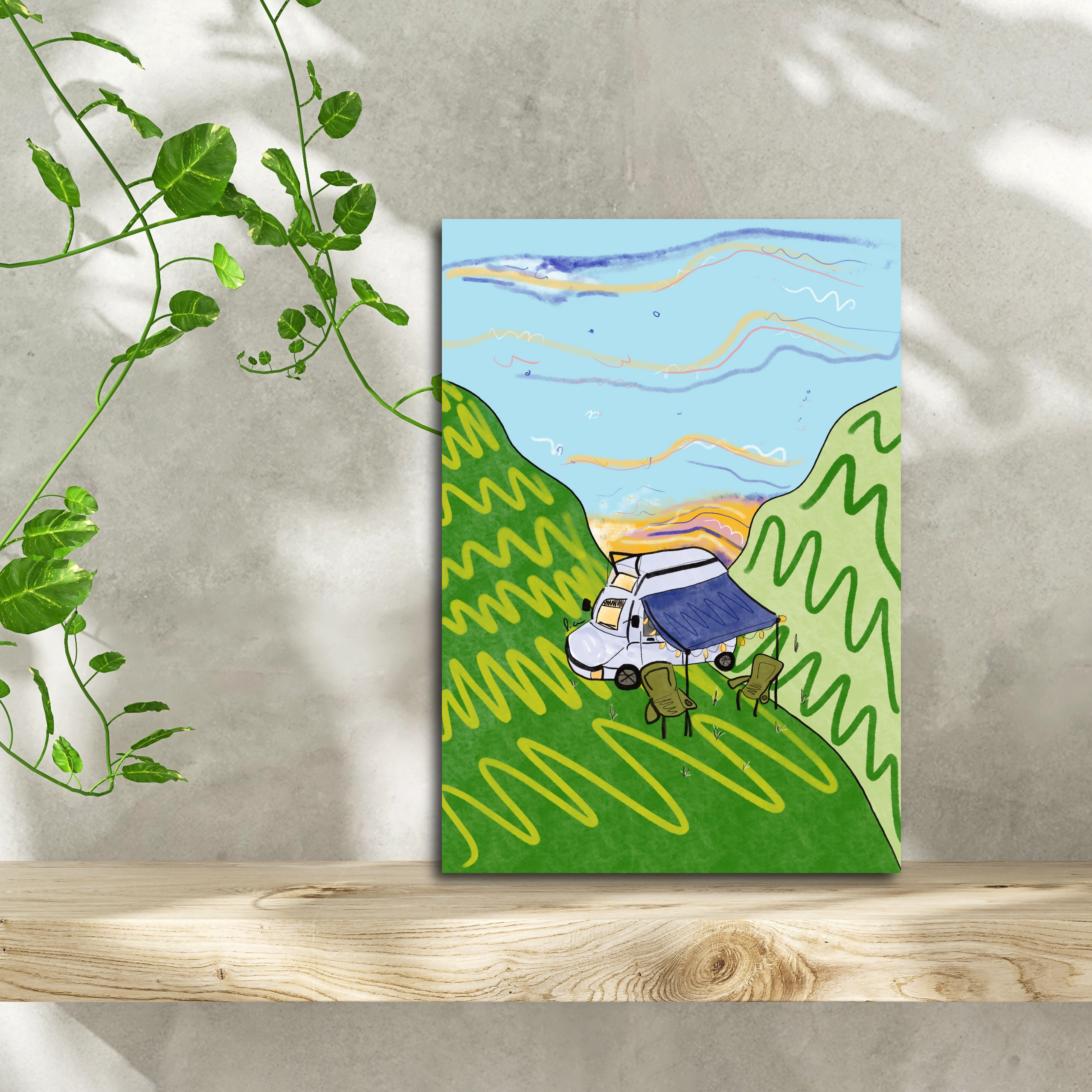 Bubblegum Skies / Vanlife A5 Print