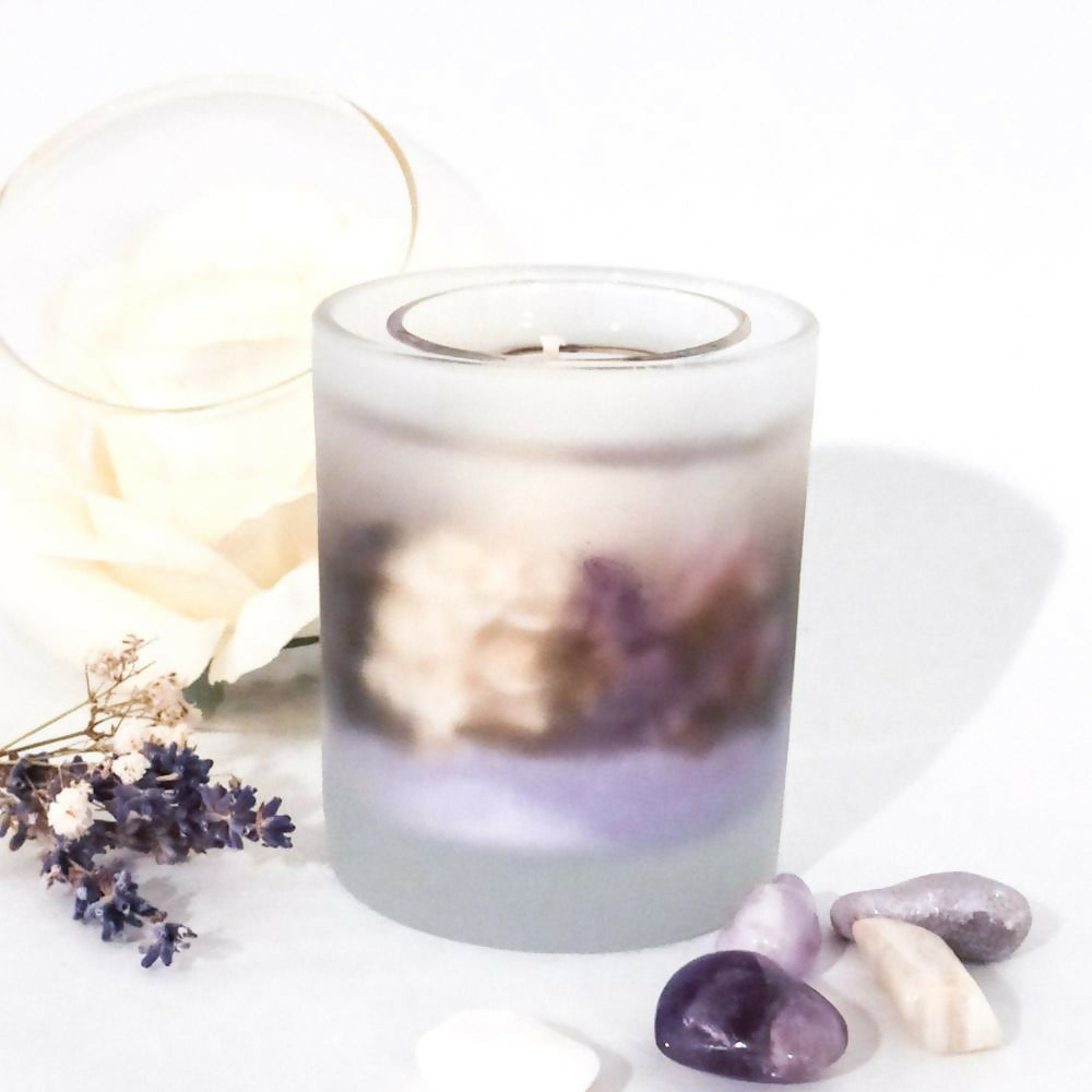 Lavender Haze Frosted Botanical Candle